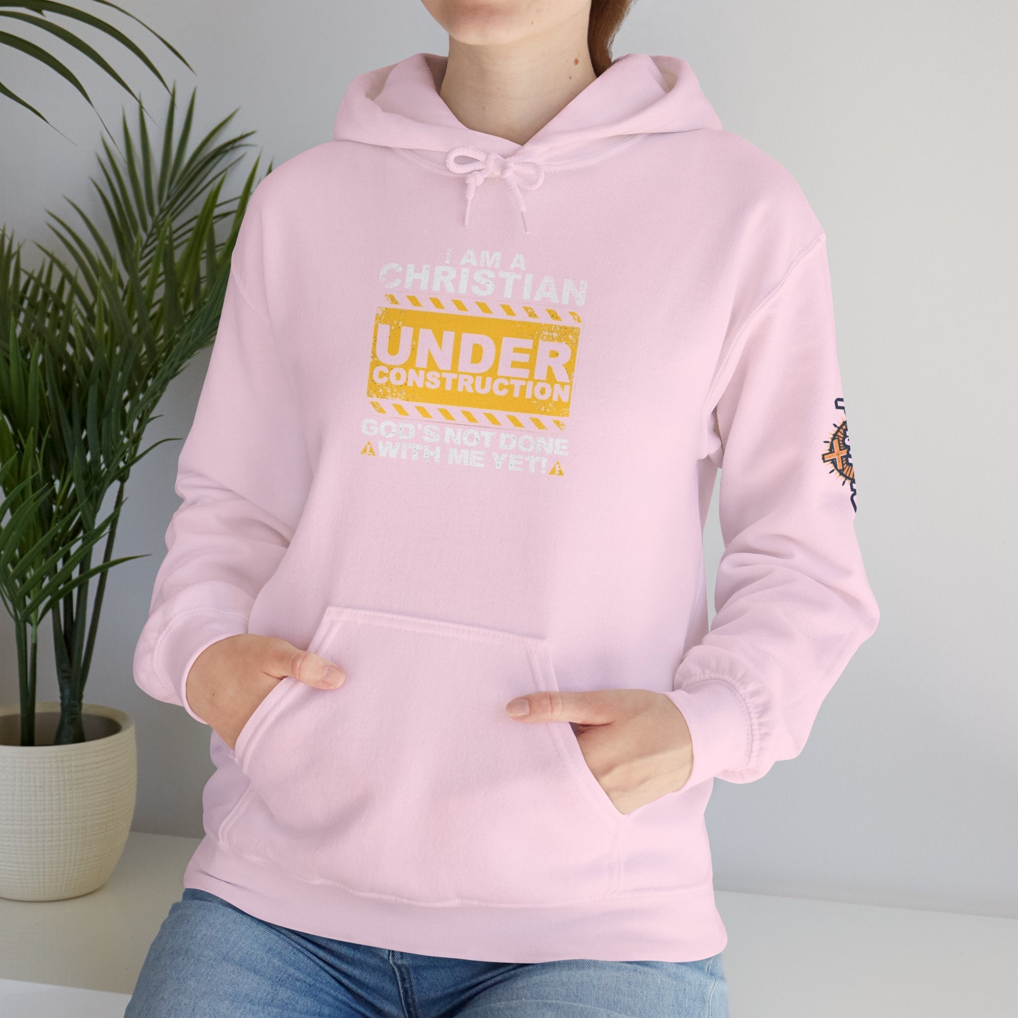 Christian Under Construction Hoodie | God Is Not Done With Me Yet Hoodie Printify