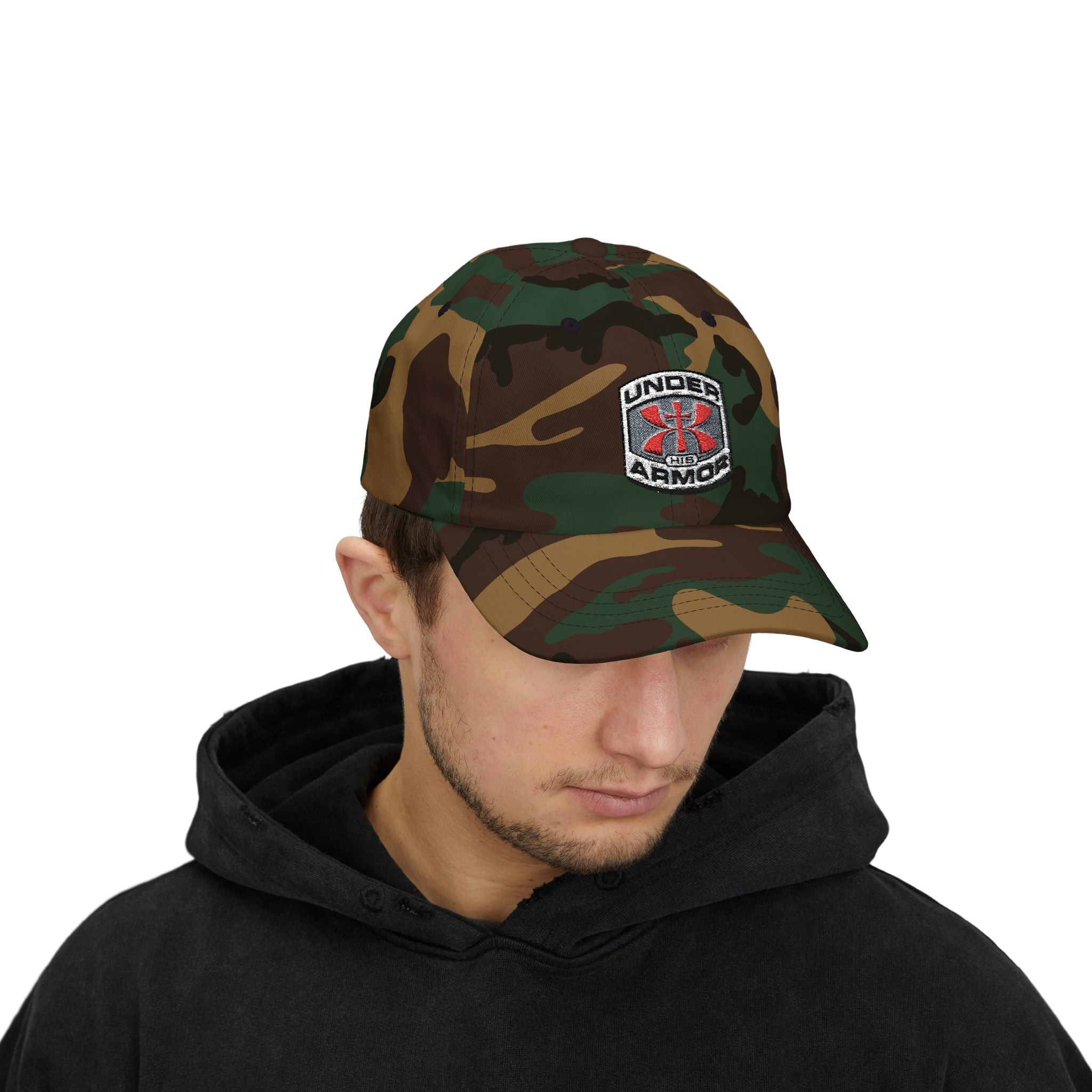 Under Armor Classic Dad Cap - Embroidered White Baseball Hat Printify