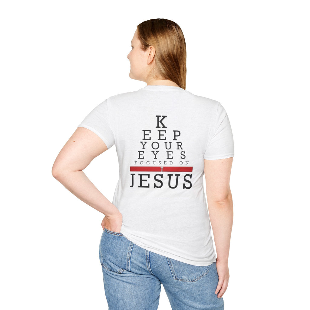 Keep Your Eyes Focused on Jesus T-shirt - Eye Chart Christian T-shirt - Faith Apparel Printify
