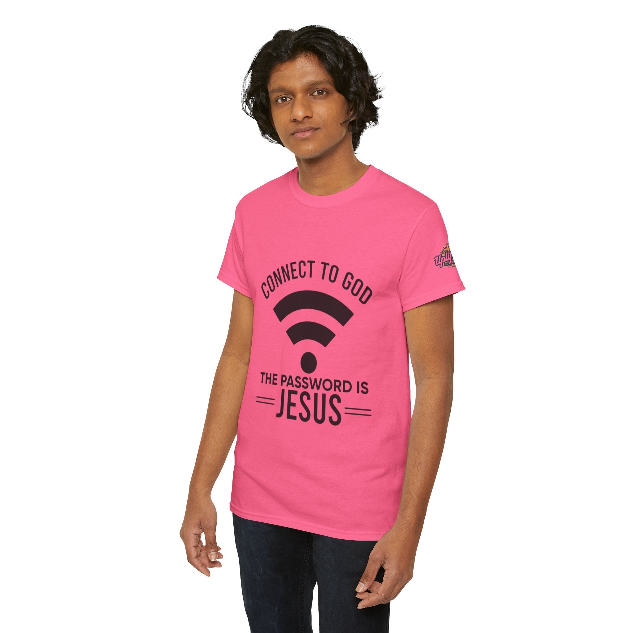 Connect to God T-shirt - WIFI Password is Jesus - Funny Christian Faith T-shirt Printify