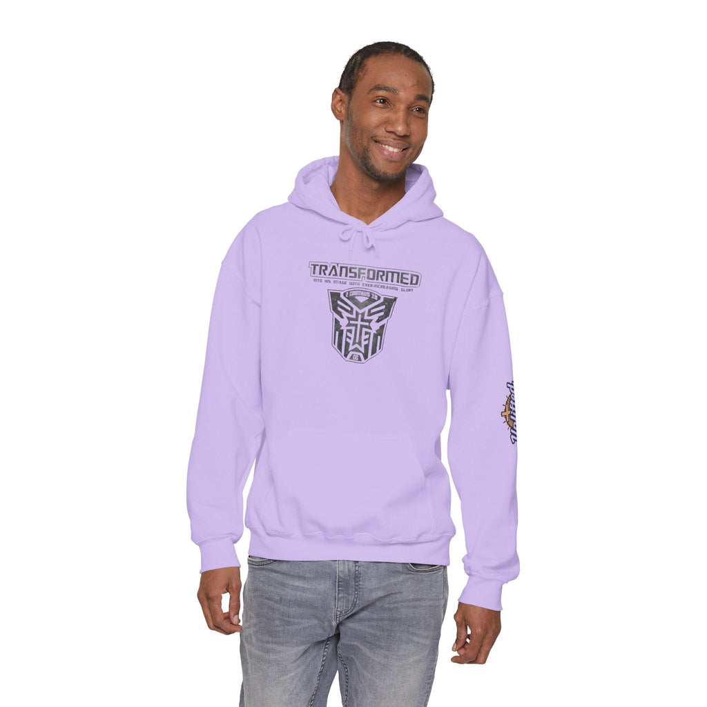 Transformer Logo Christian Hoodie | 2 Corinthians 3:18 Bible Verse Hoodie Printify