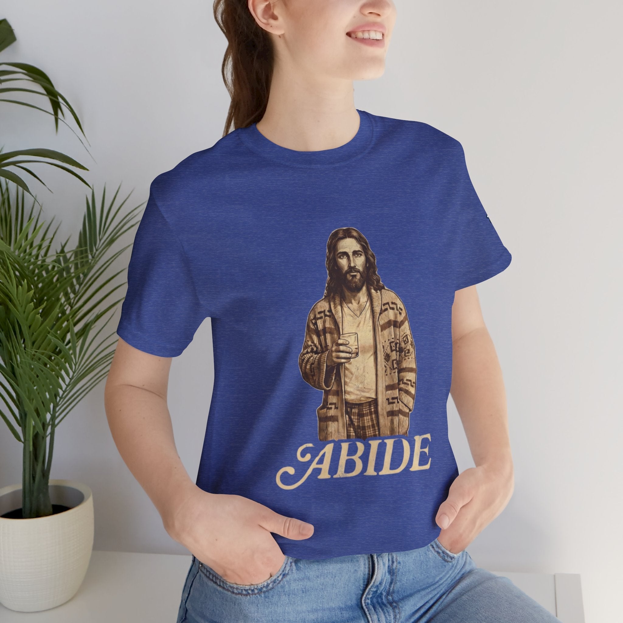Abide Vintage Jesus Tee — "The Dude" Graphic Christian T-Shirt Printify