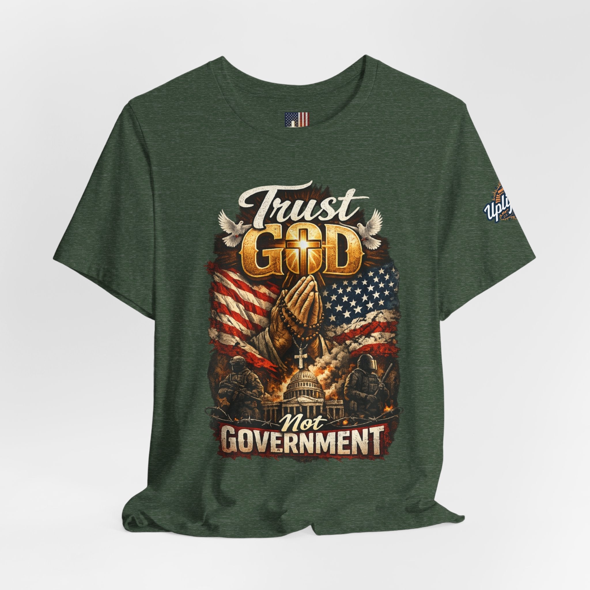 Trust God Not Government T-Shirt — Vintage Patriotic Christian Tee Printify