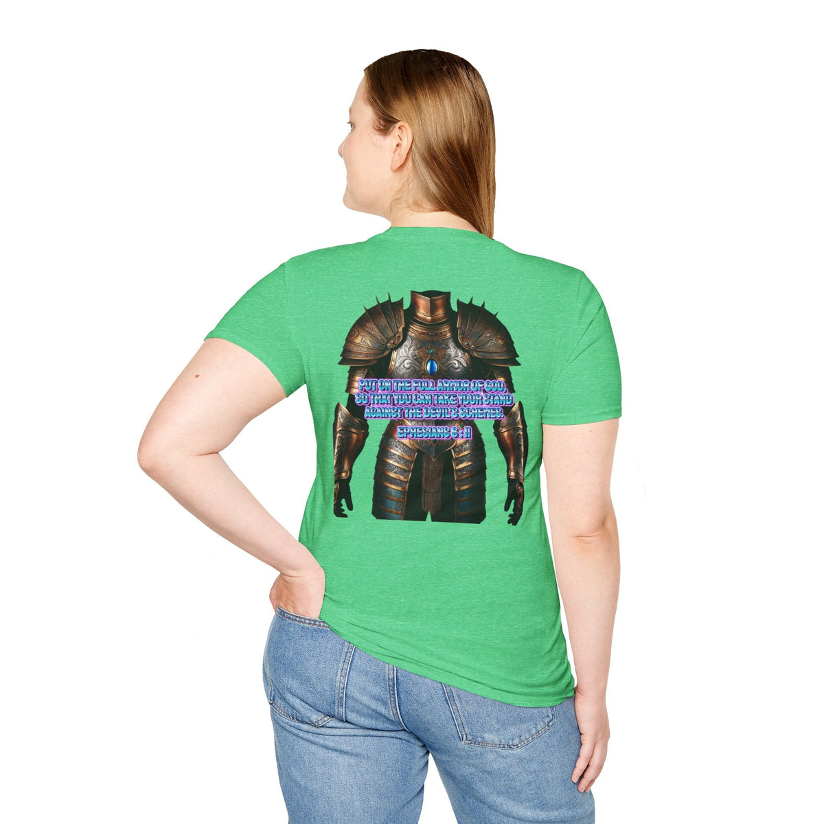 Religious Graphic Tee with Armor Of God Design - Unisex Softstyle T-Shirt Printify