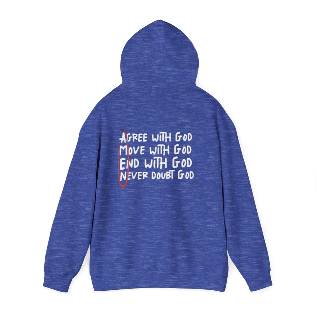 AMEN Acronym Hoodie – Agree with God Move with God End with God Never Doubt God Christian Sweatshirt for Unwavering Faith Printify