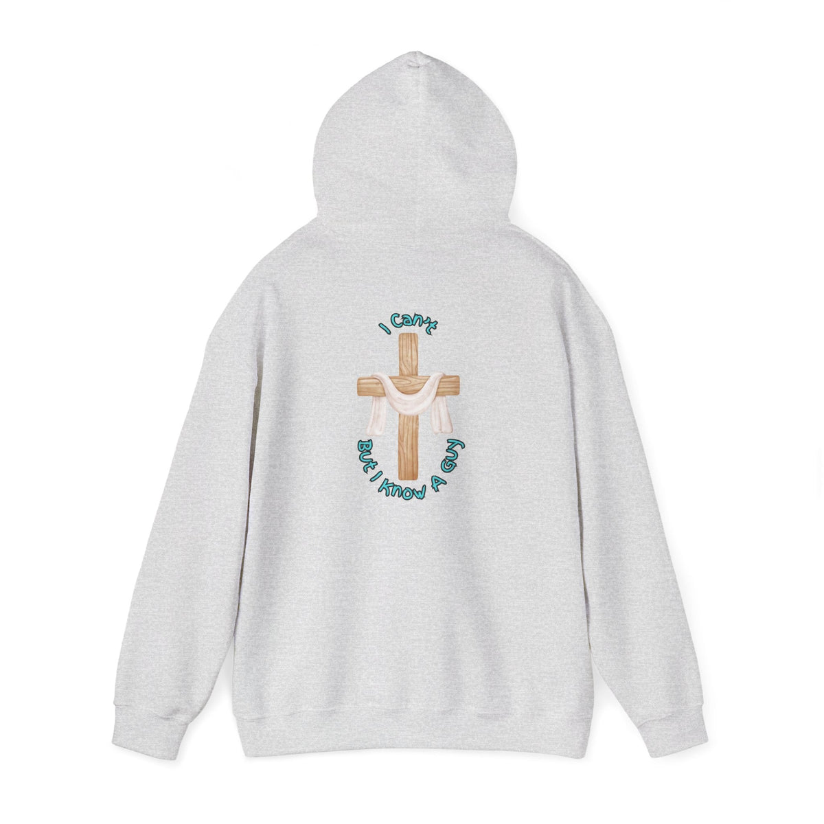 I Can’t, But I Know a Guy Hoodie – Jesus Cross Christian Hoodie for Cozy Faith Printify