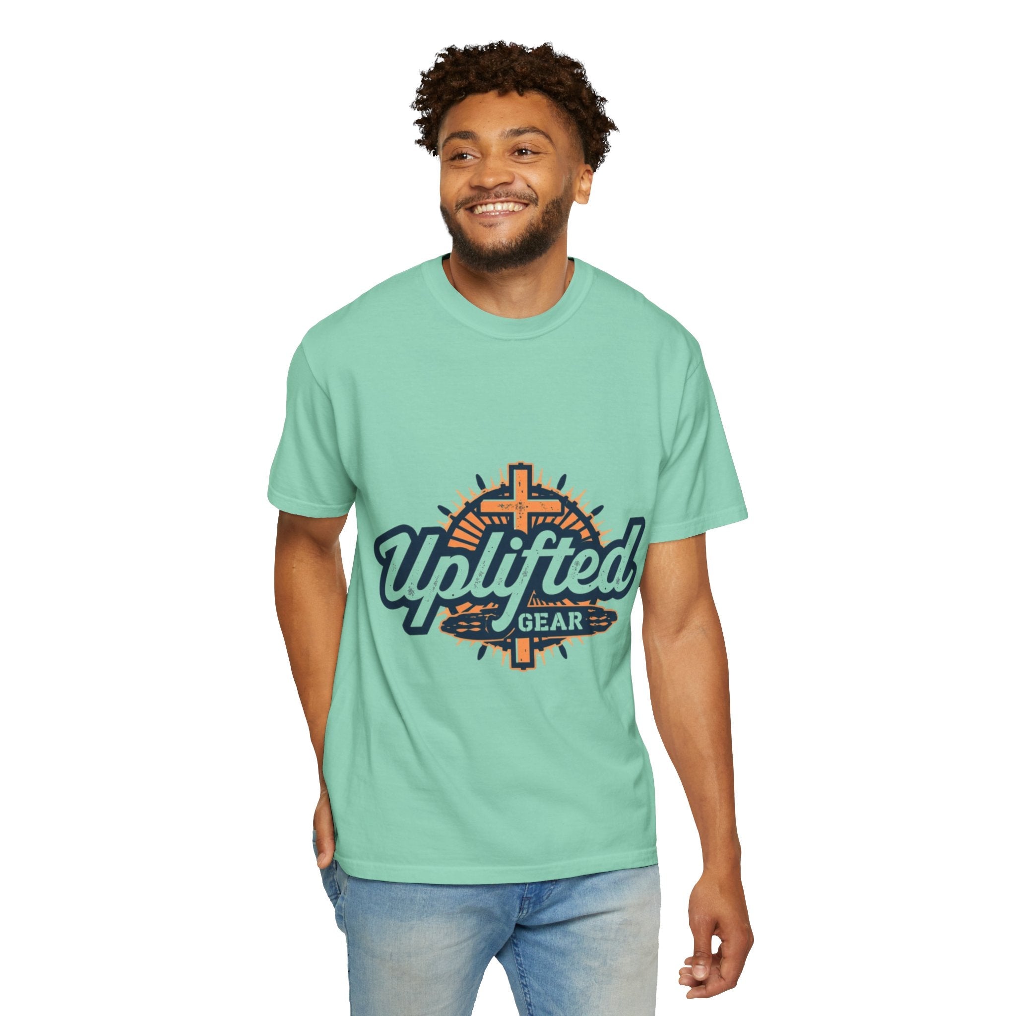 Uplifted Gear Christian T-Shirt – Bold Logo Faith Tee for Inspired Living Printify