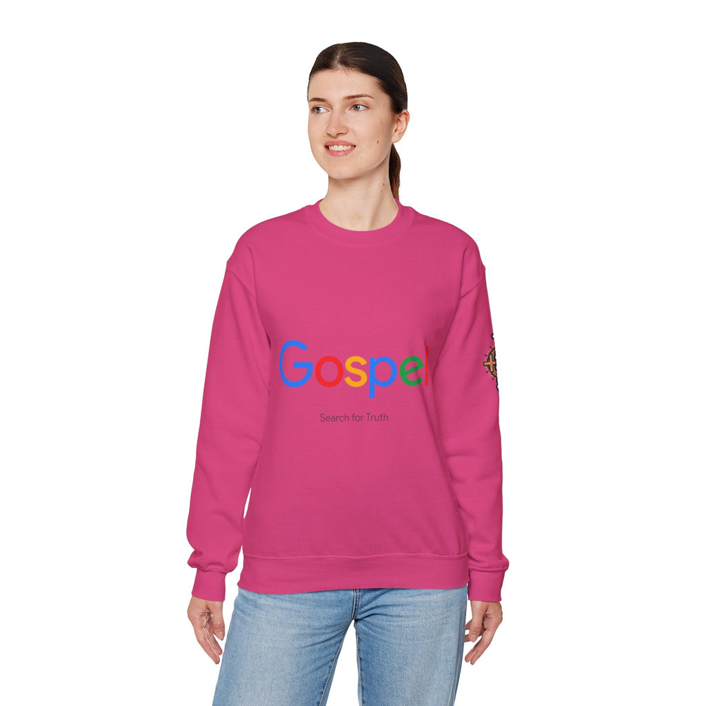 Gospel Graphic Sweatshirt — "Gospel" Colorful Logo Christian Sweatshirt Printify