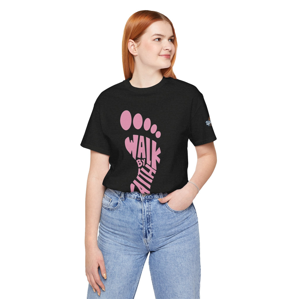 Walk By Faith Footprint T-Shirt Printify