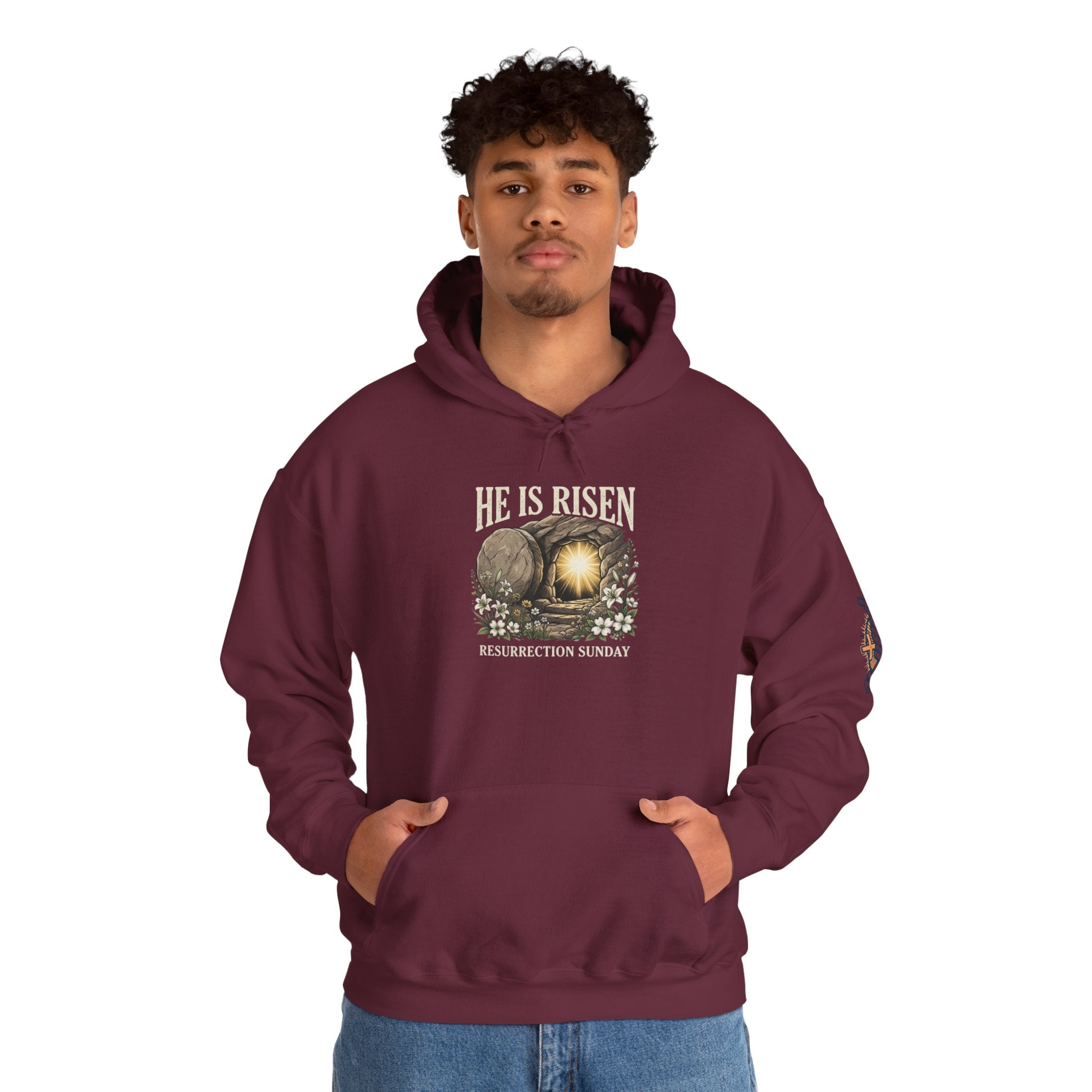 He Is Risen Hoodie — Jesus Christ Resurrection Easter Hoodie Printify