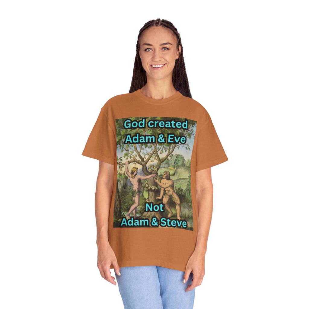 God Created Adam and Eve T-Shirt – Biblical Truth Christian Tee for Bold Faith Printify