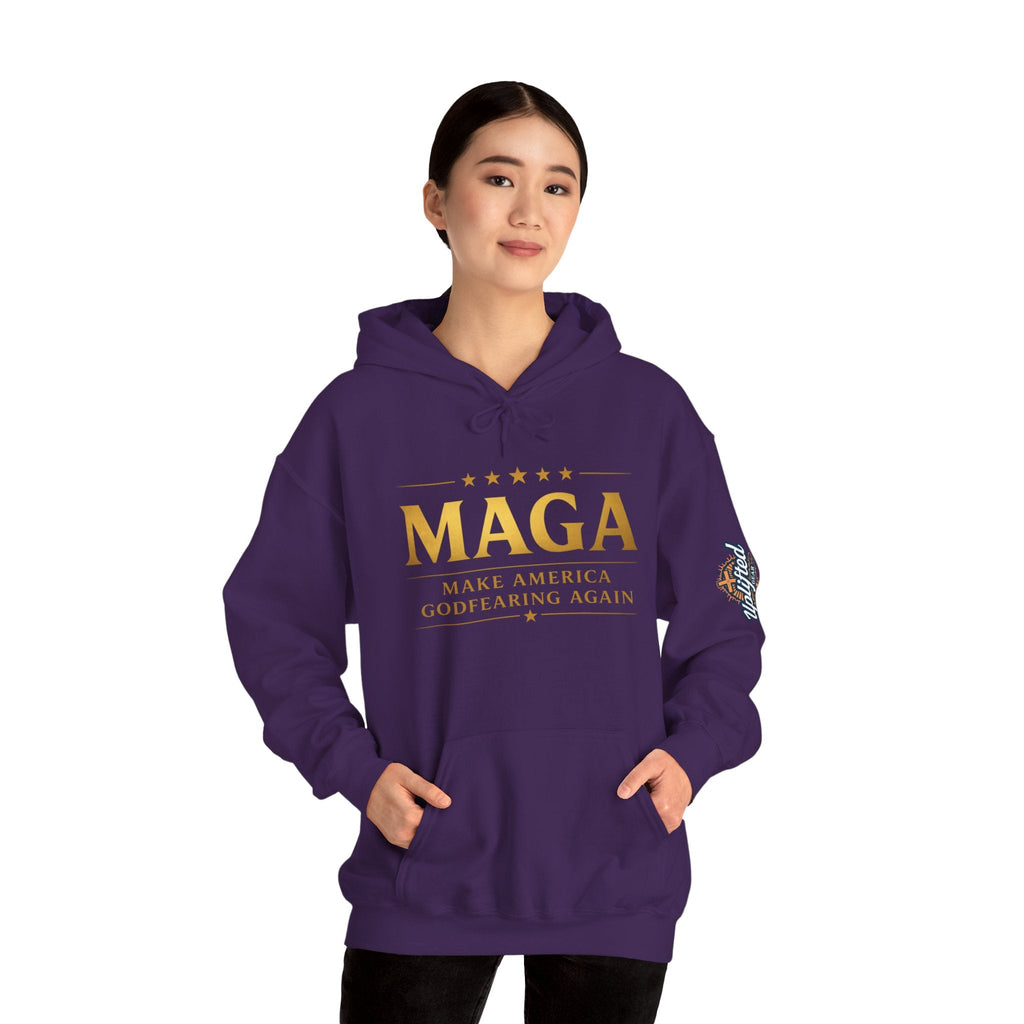 Hoodie - MAGA "Make America Godfearing Again" Political Graphic Hoodie Printify