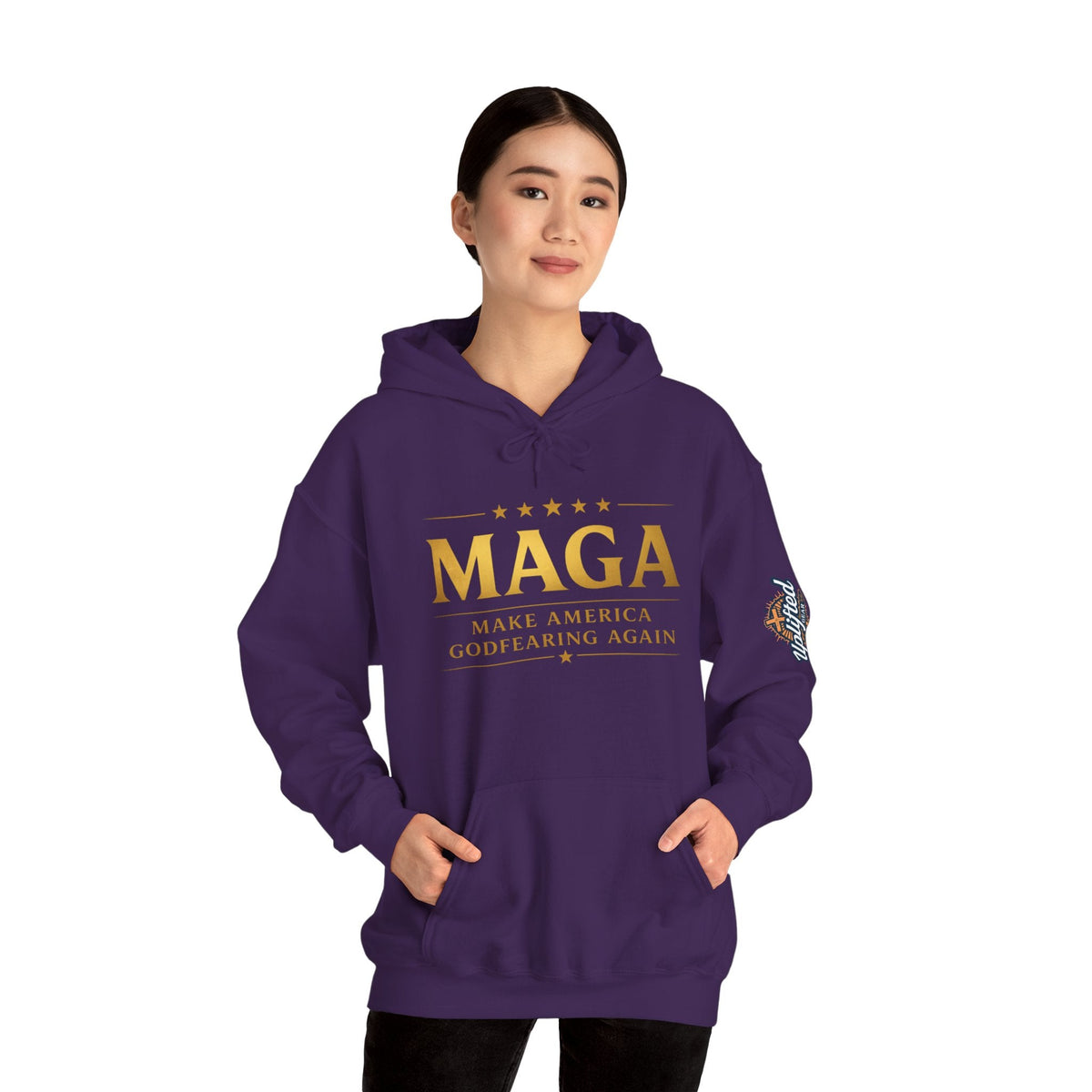 Hoodie - MAGA "Make America Godfearing Again" Political Graphic Hoodie Printify