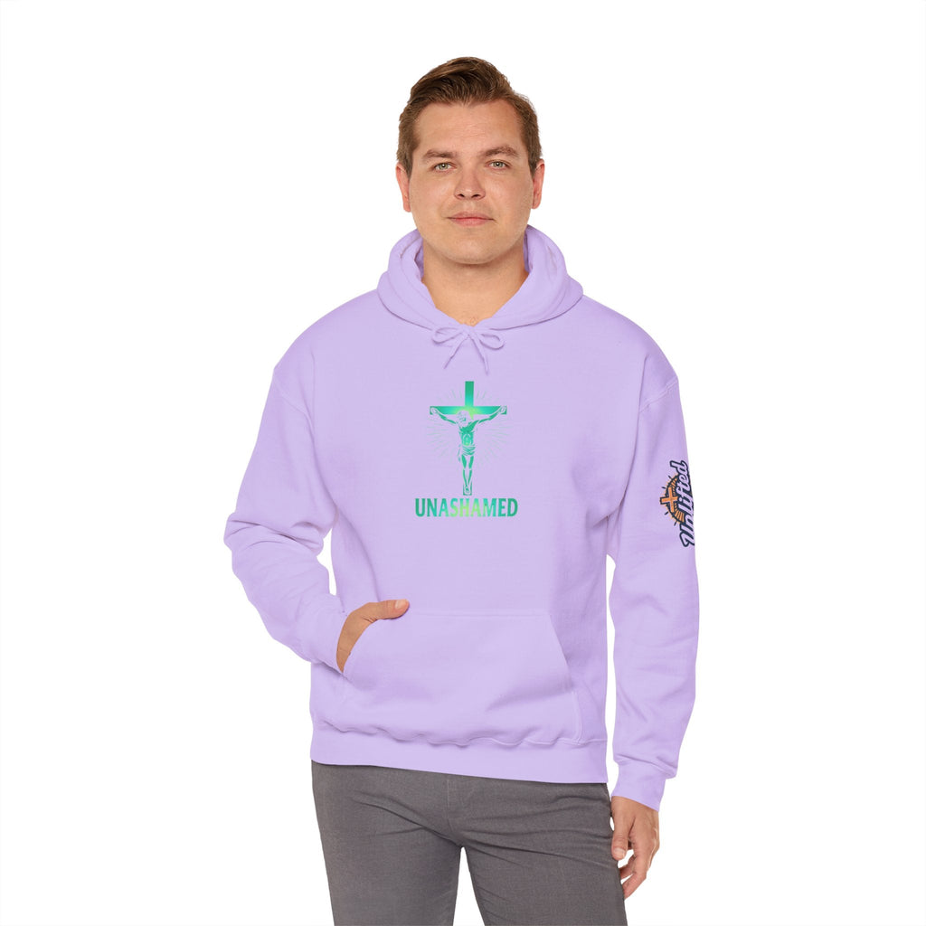 Unashamed Hoodie – Romans 1:16 Crucifixion Christian Hoodie for Bold Unwavering Faith Printify