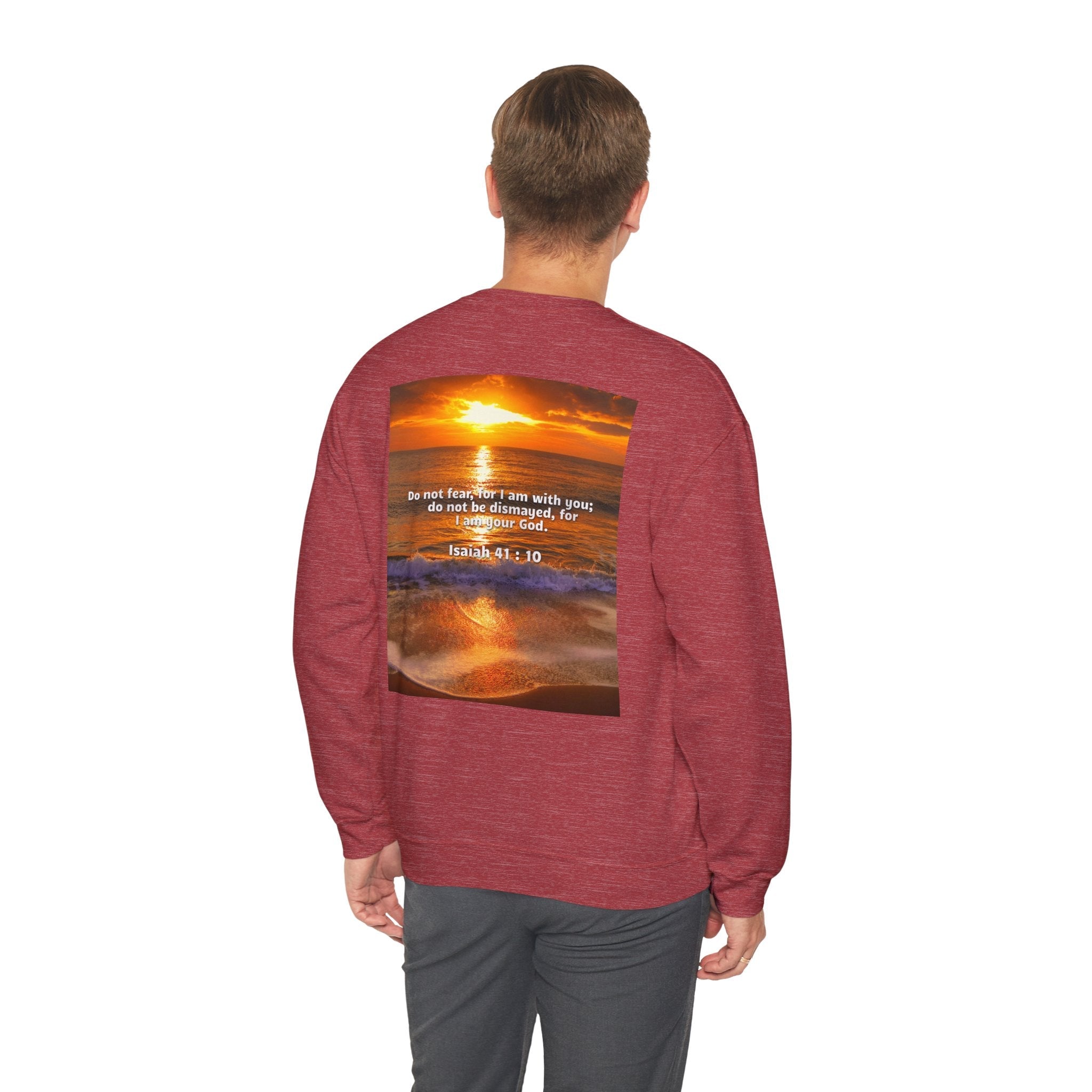 Bible Verse Unisex Heavy Blend™ Crewneck Sweatshirt - Isaiah 41 : 10 Printify
