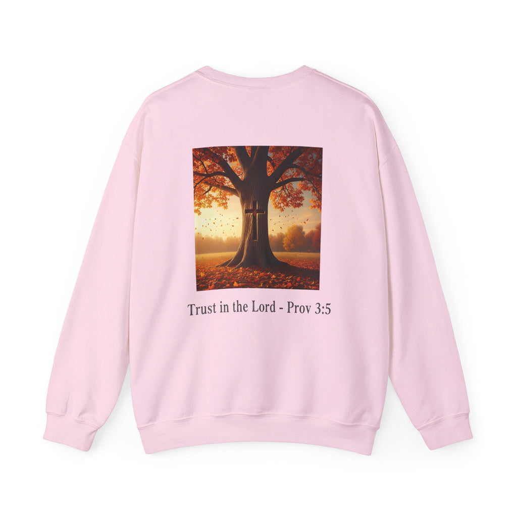 Trust in the Lord Sweatshirt – Autumn Tree Proverbs 3:5 Christian Sweatshirt for Cozy Faith Printify