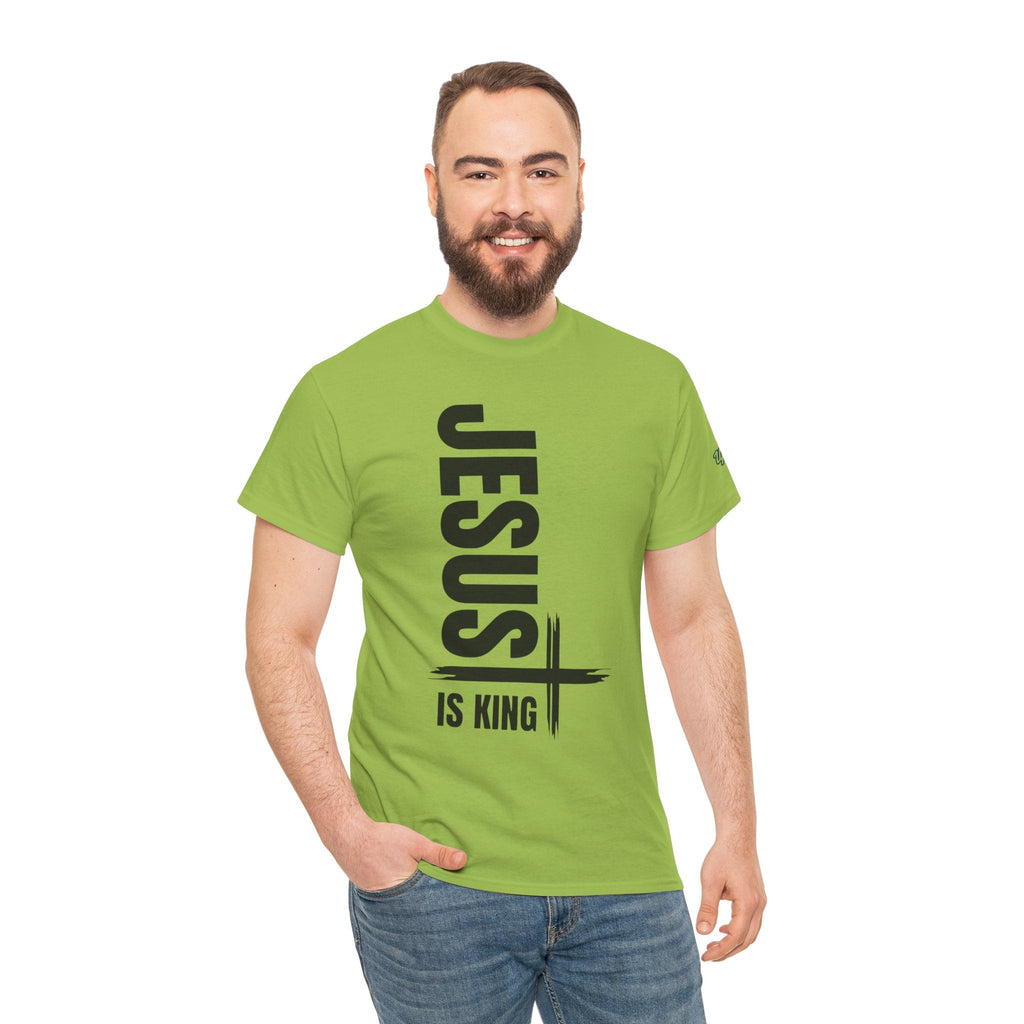 Jesus Is King T-shirt | Modern Typographic Cross Christian T-shirt Printify