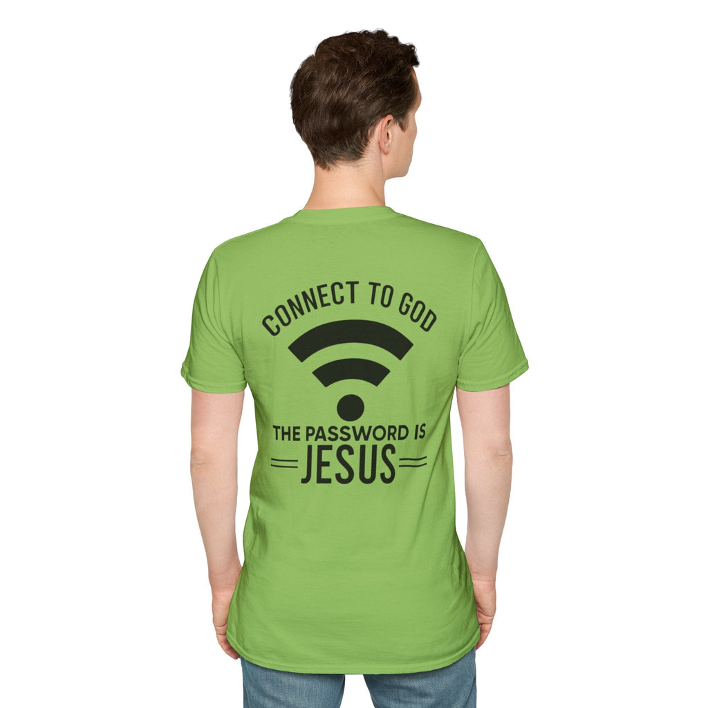 Connect to God T-shirt - WIFI Password is Jesus - Funny Christian Faith T-shirt Printify