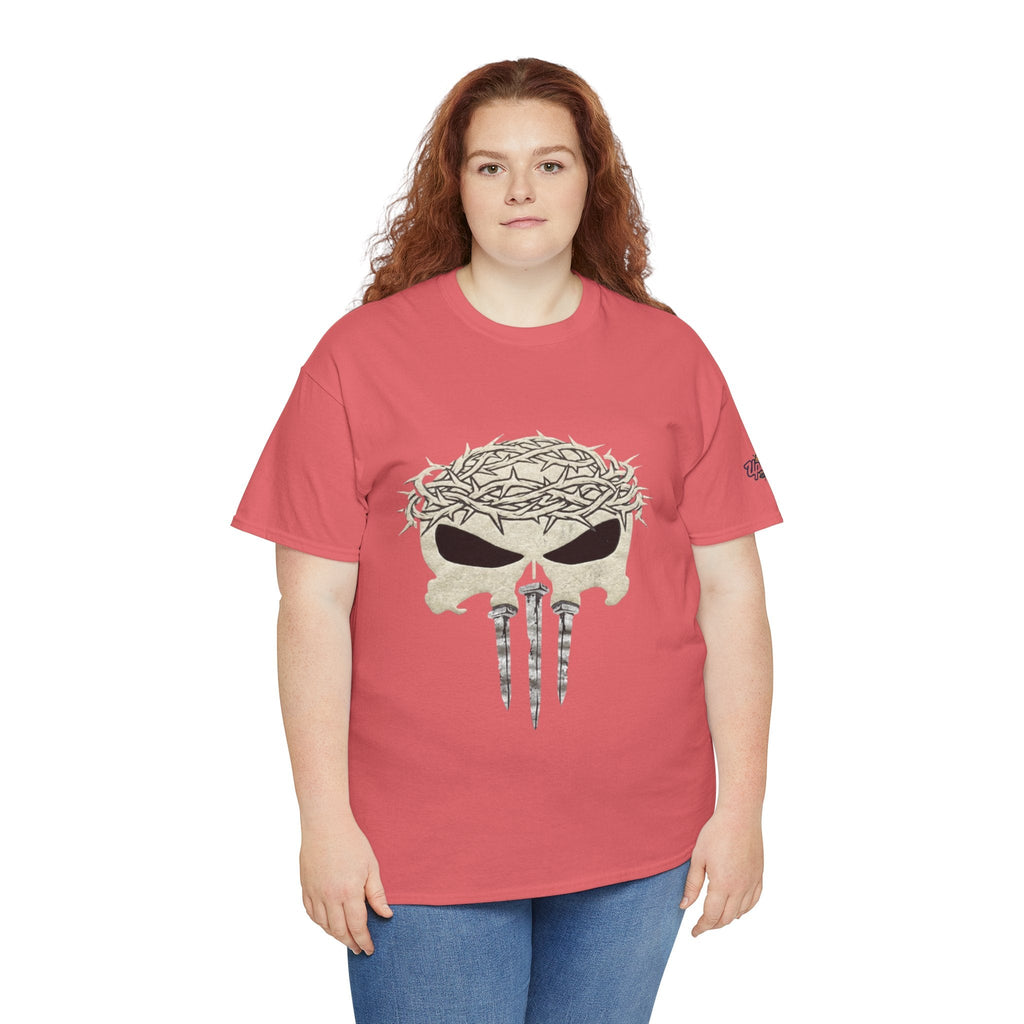 Christian Skull T-shirt - Crown of Thorns & Nails - Warrior Faith T-shirt Printify