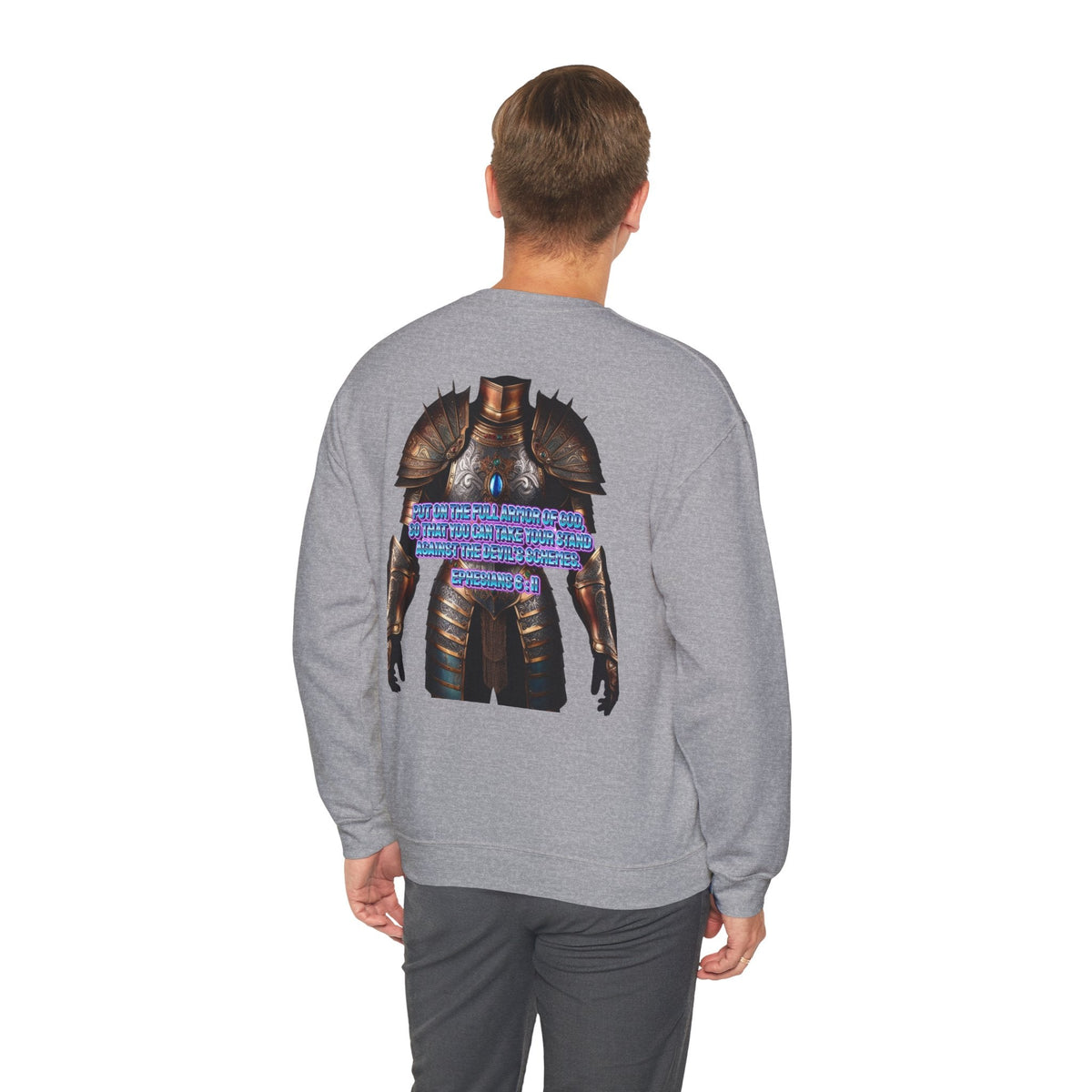 Religious Graphic Armor Of God Design - Unisex Heavy Blend™ Crewneck Sweatshirt Printify