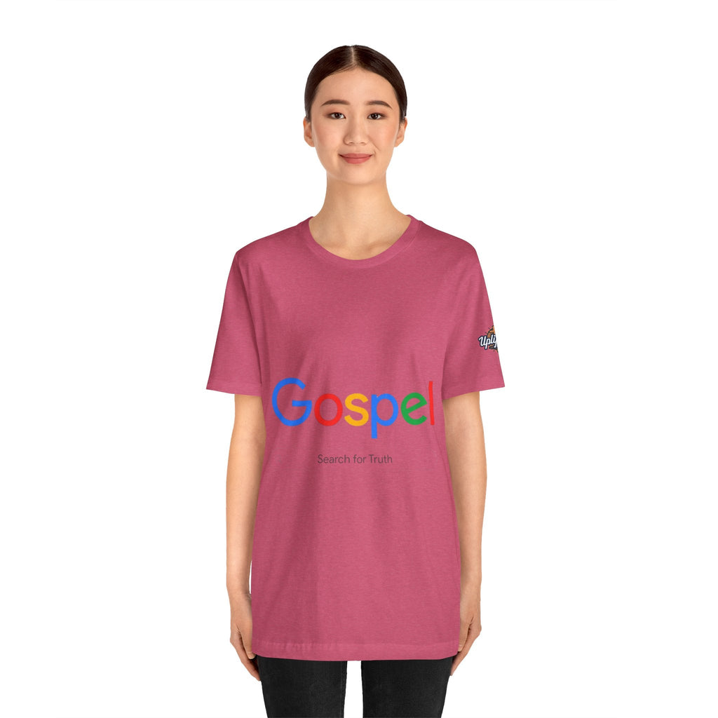 Gospel Graphic Tee — "Gospel" Colorful Logo Christian T-Shirt Printify
