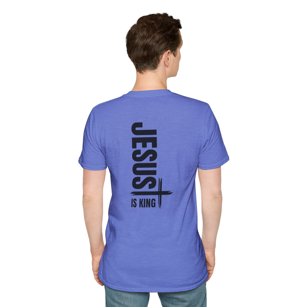 Jesus Is King T-shirt | Modern Typographic Cross Christian T-shirt Printify