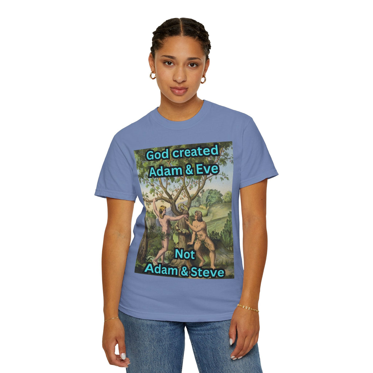 God Created Adam and Eve T-Shirt – Biblical Truth Christian Tee for Bold Faith Printify