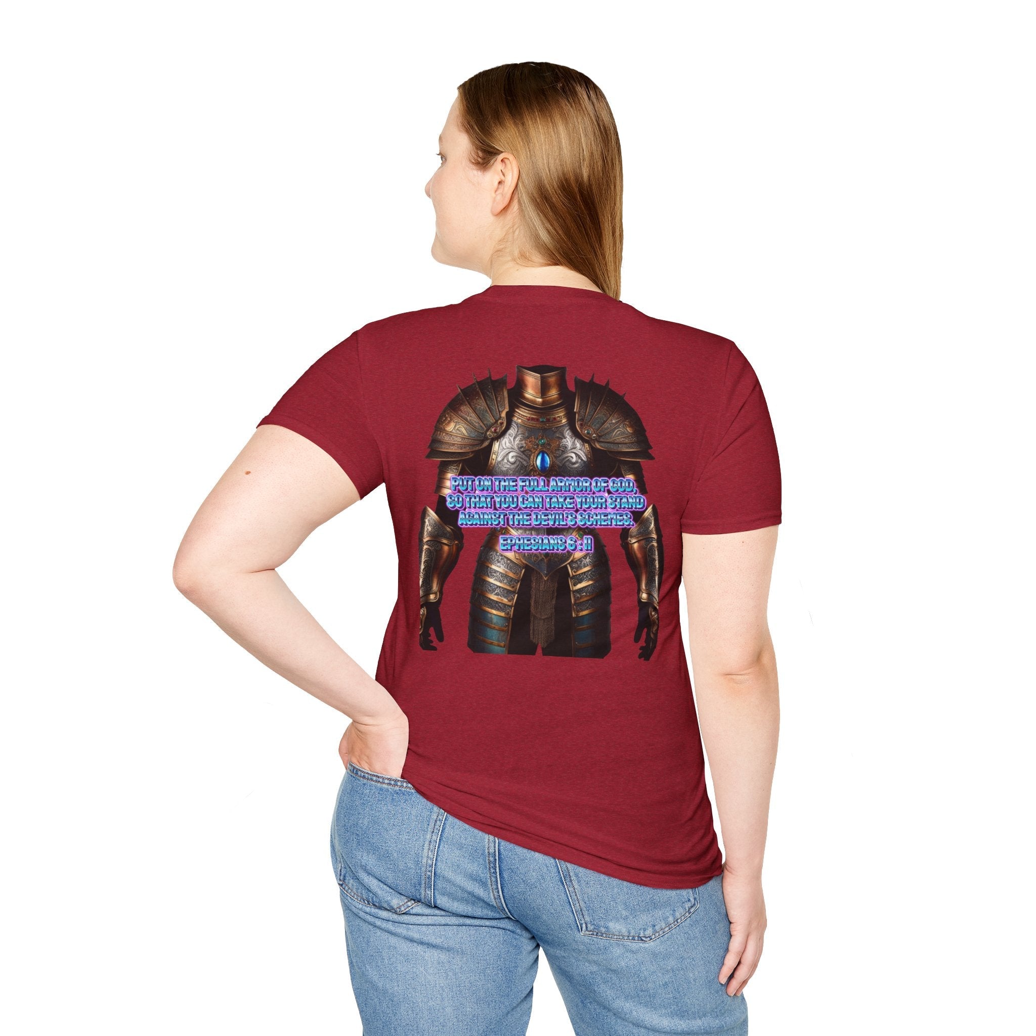 Religious Graphic Tee with Armor Of God Design - Unisex Softstyle T-Shirt Printify
