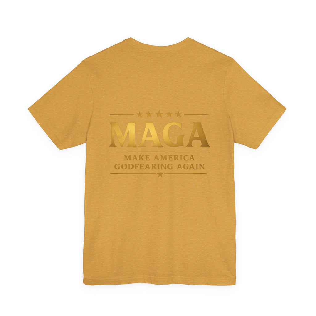 MAGA Gold Letter T-Shirt — "Make America Great Again" Printify