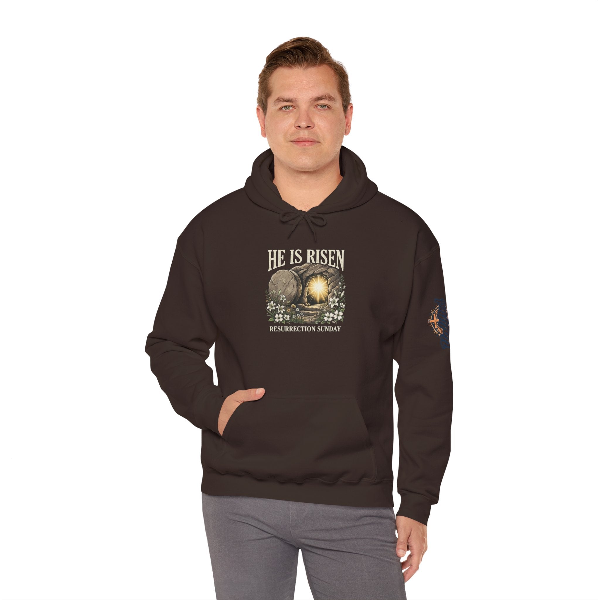 He Is Risen Hoodie — Jesus Christ Resurrection Easter Hoodie Printify