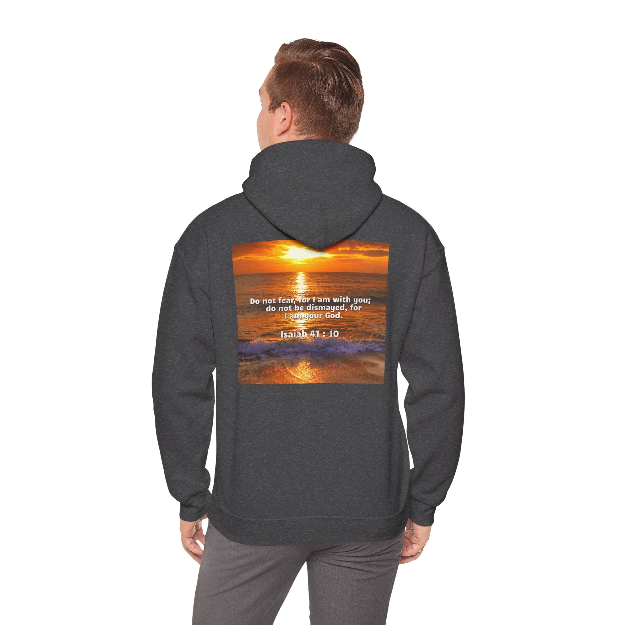 Bible Verse Unisex Heavy Blend™ Hooded Sweatshirt - Isaiah 41 : 10 Printify
