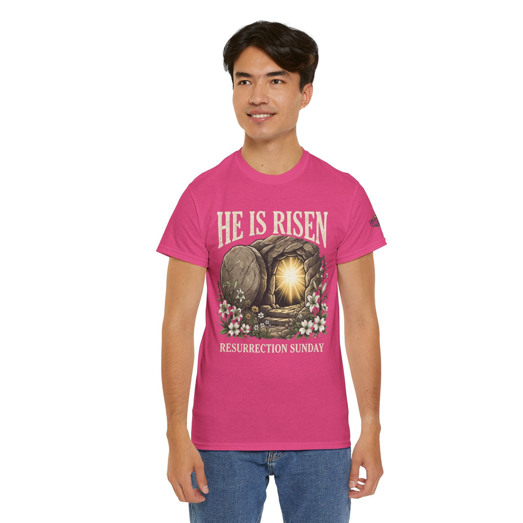 He Is Risen T-Shirt — Jesus Christ Resurrection Easter Tee Printify