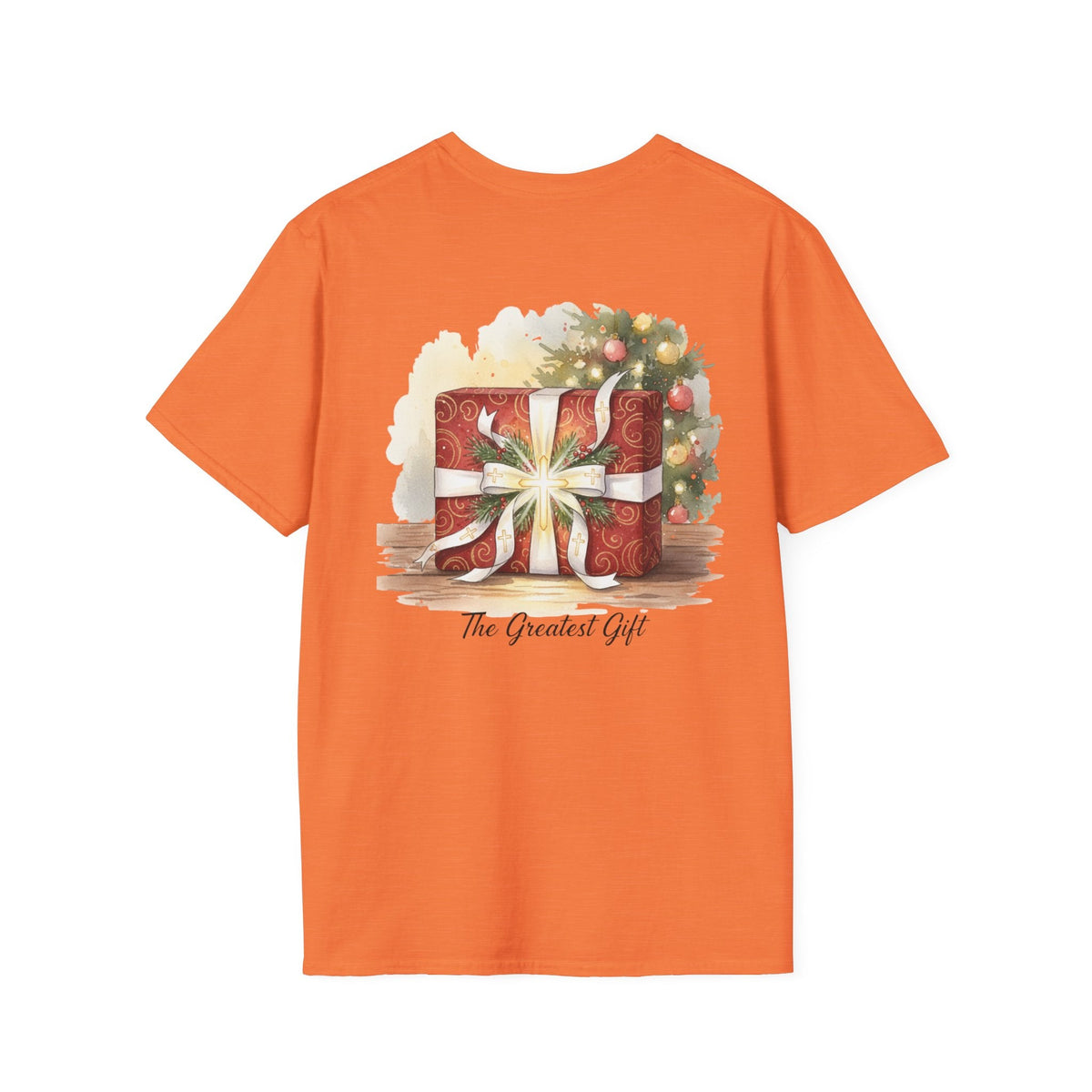 The Greatest Gift T-shirt – Cross Bow Present Christian T-shirt for Christmas Salvation & Eternal Faith Printify