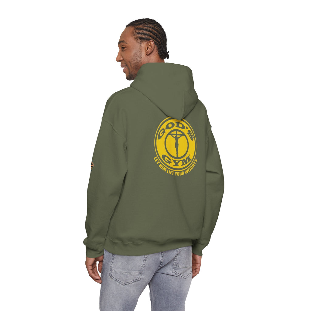 God's Gym Hoodie — "Let Him Lift Your Weights" Christian Fitness Hoodie Printify