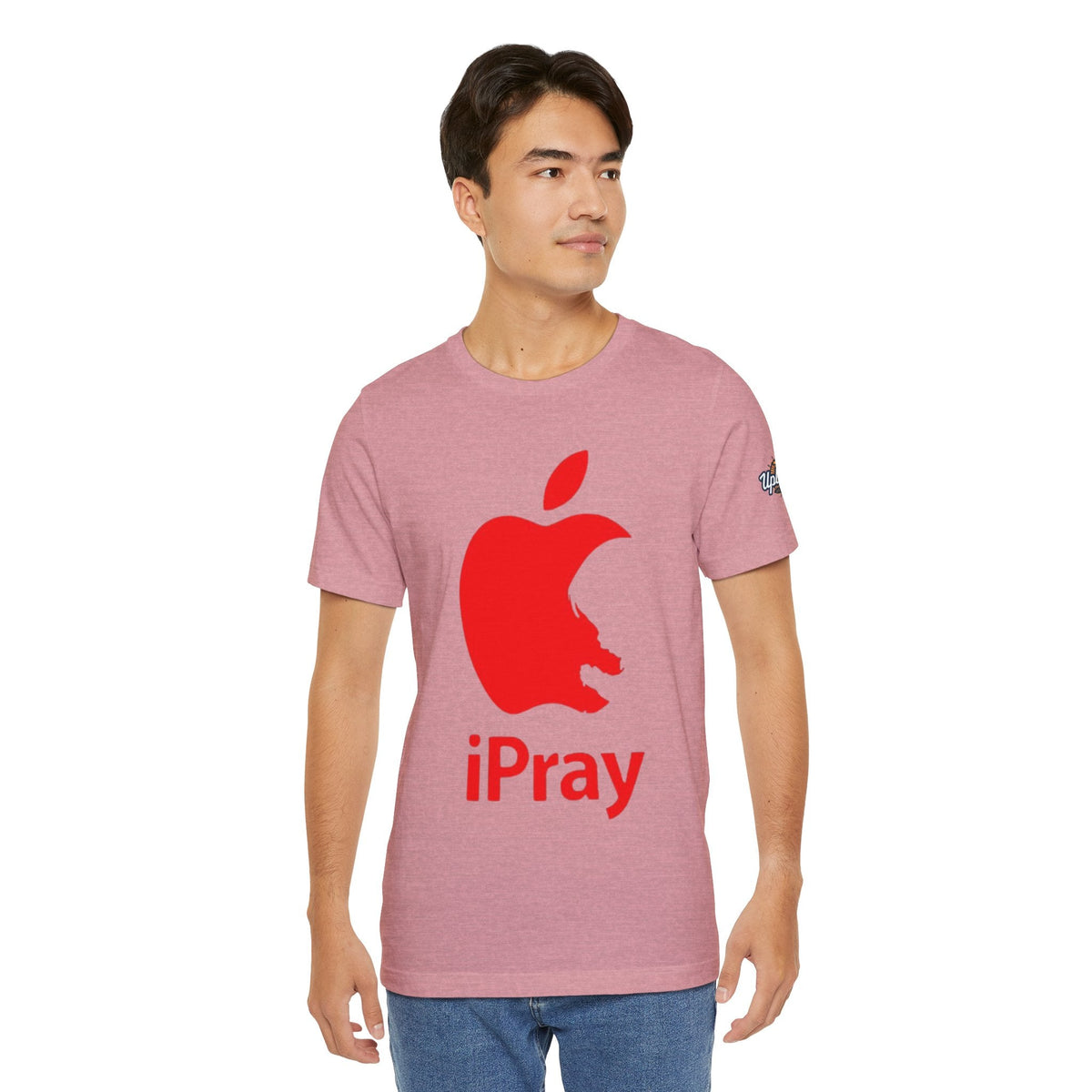 iPray Red Apple Christian T-Shirt — Faith Graphic Tee Printify