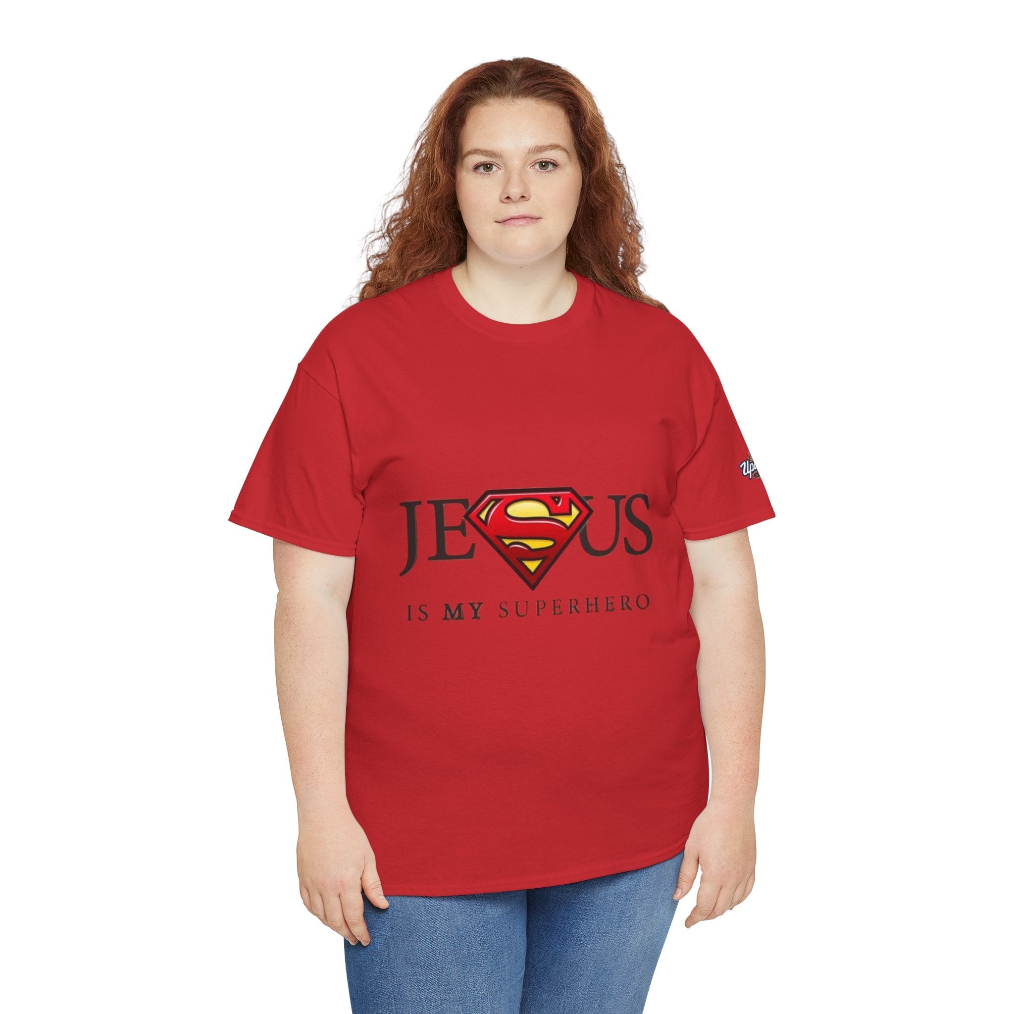 Jesus Is My Superhero T-Shirt — Faith-Based Superman-Inspired Tee Printify