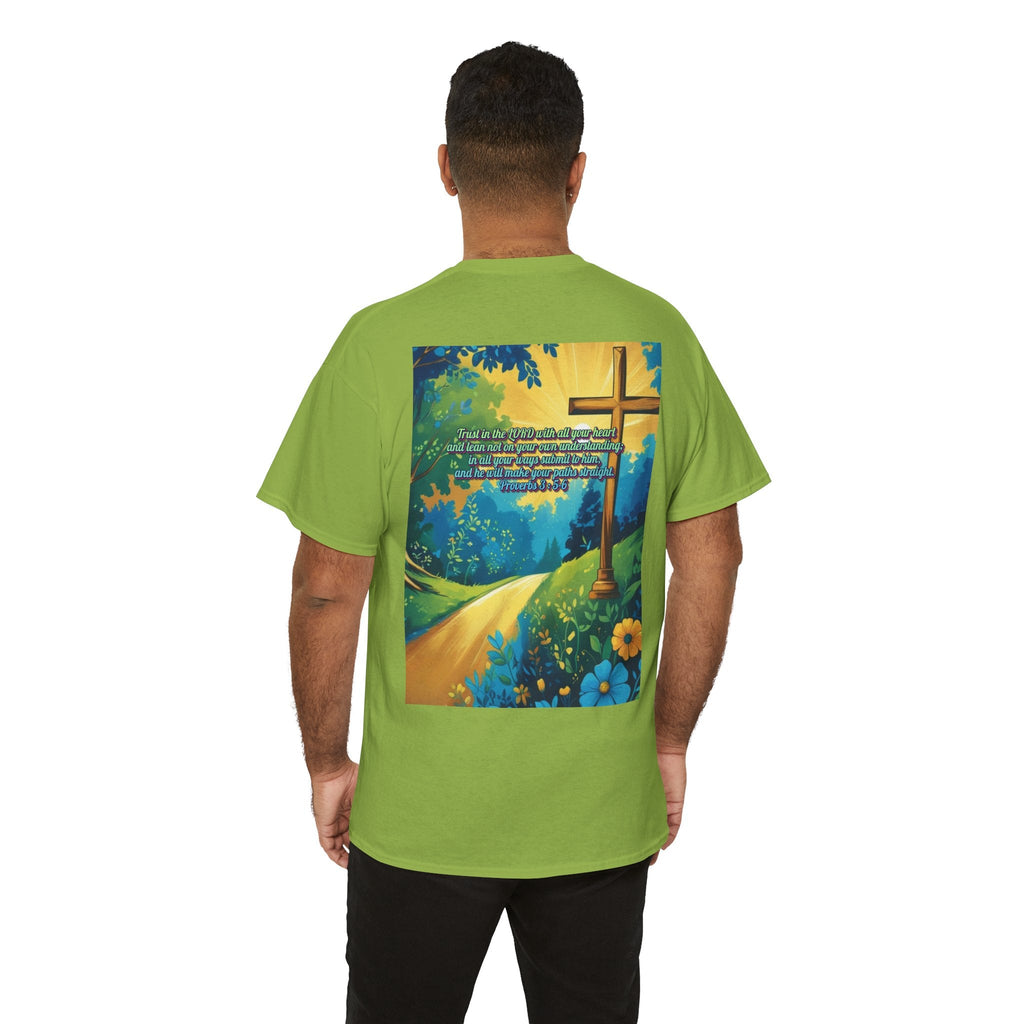 Trust in The Lord Proverbs 3:5-6 Biblical Design Unisex Heavy Cotton Tee Printify