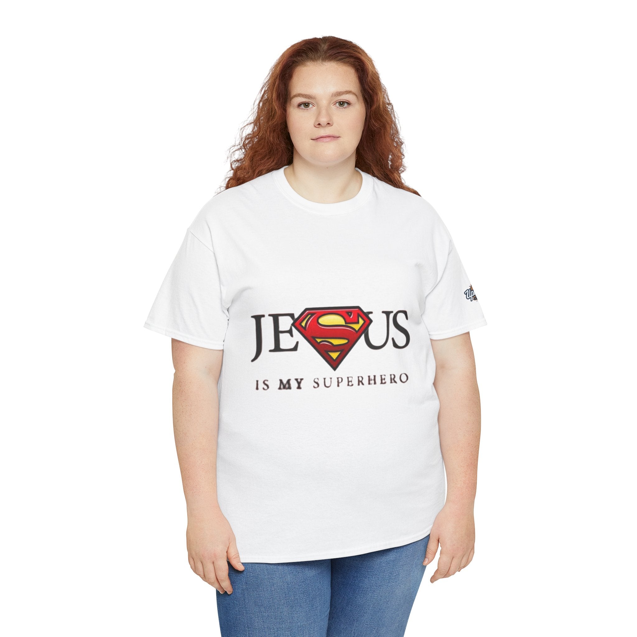 Jesus Is My Superhero T-Shirt — Faith-Based Superman-Inspired Tee Printify