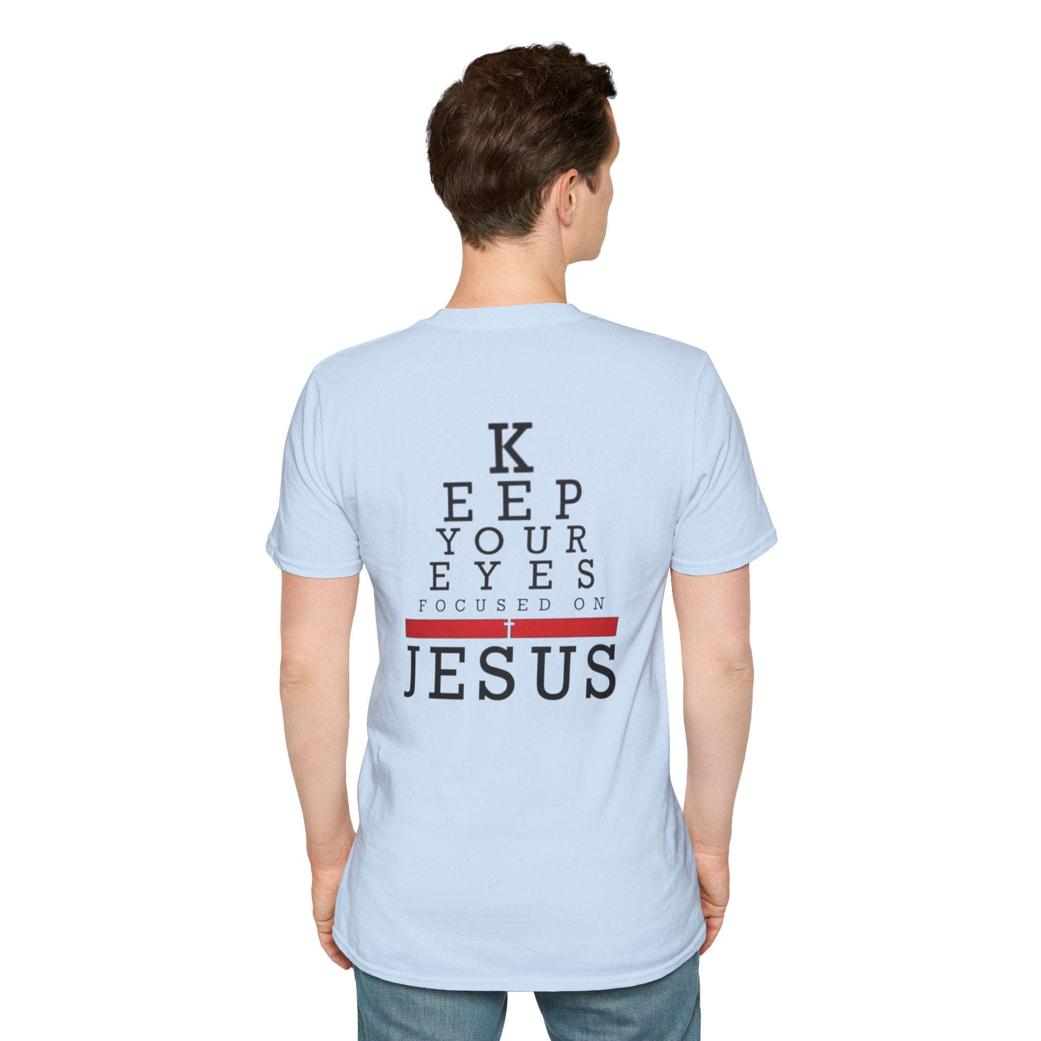 Keep Your Eyes Focused on Jesus T-shirt - Eye Chart Christian T-shirt - Faith Apparel Printify
