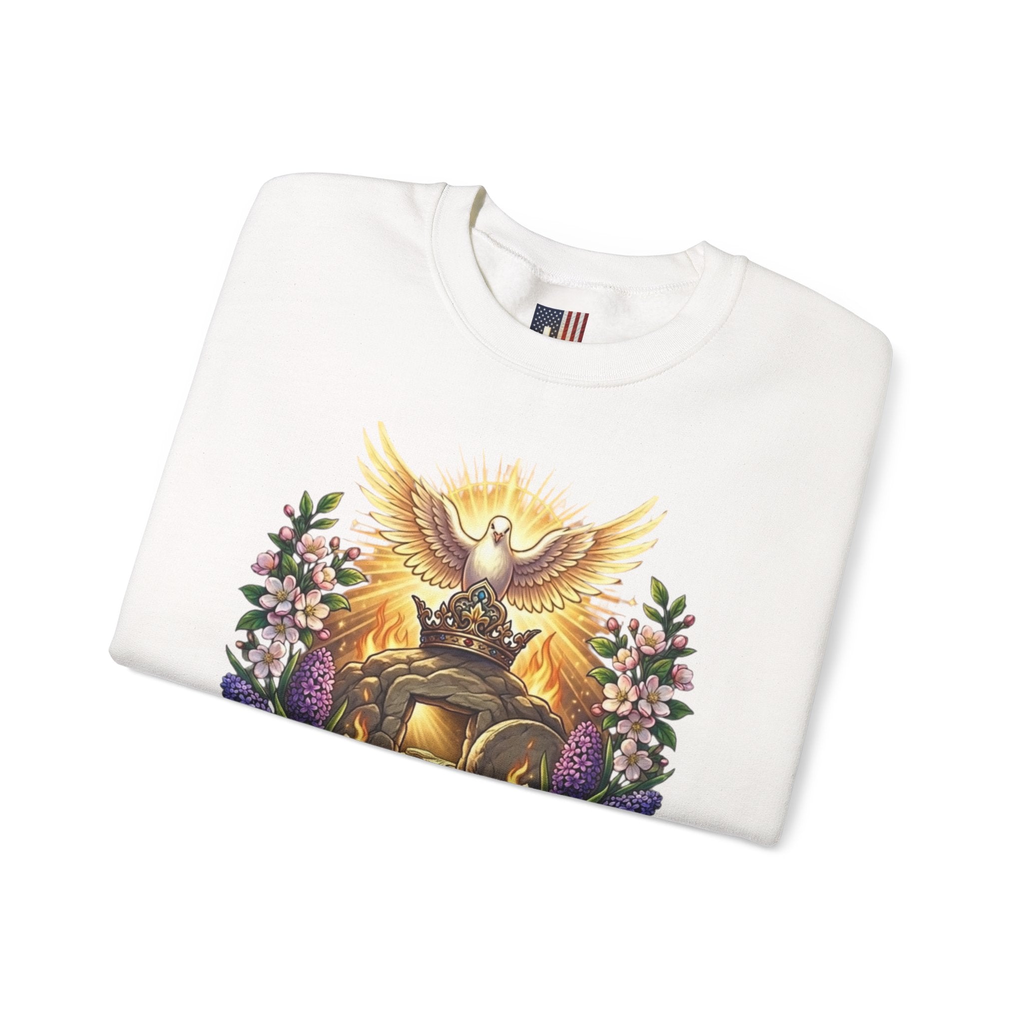 He Is Risen "Life Has Triumphed" Sweatshirt — Easter Resurrection Christian Sweatshirt Printify