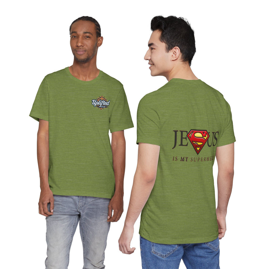Jesus Is My Superhero T-Shirt — Faith-Based Superman-Inspired Tee Printify