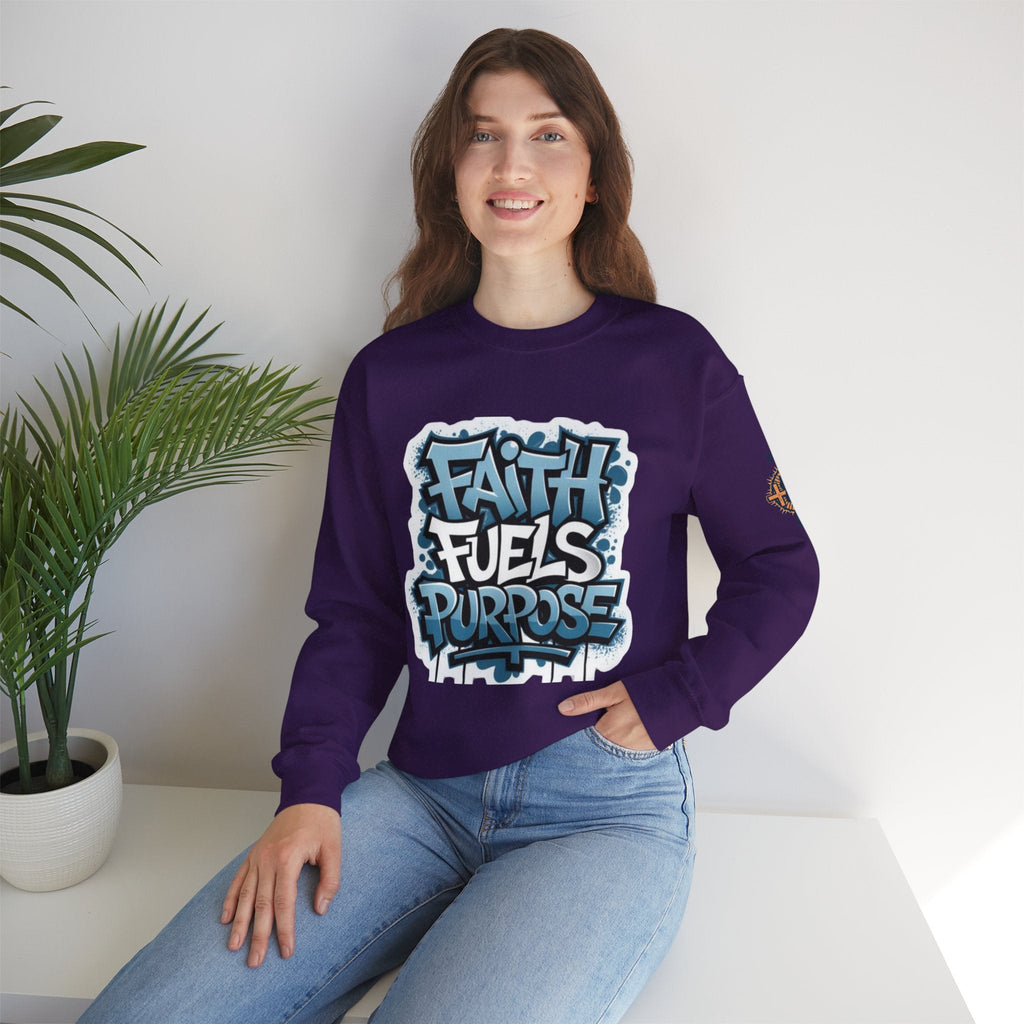 Faith Fuels Purpose Sweatshirt – Inspirational Christian Sweatshirt for Divine Drive & Unstoppable Belief Printify