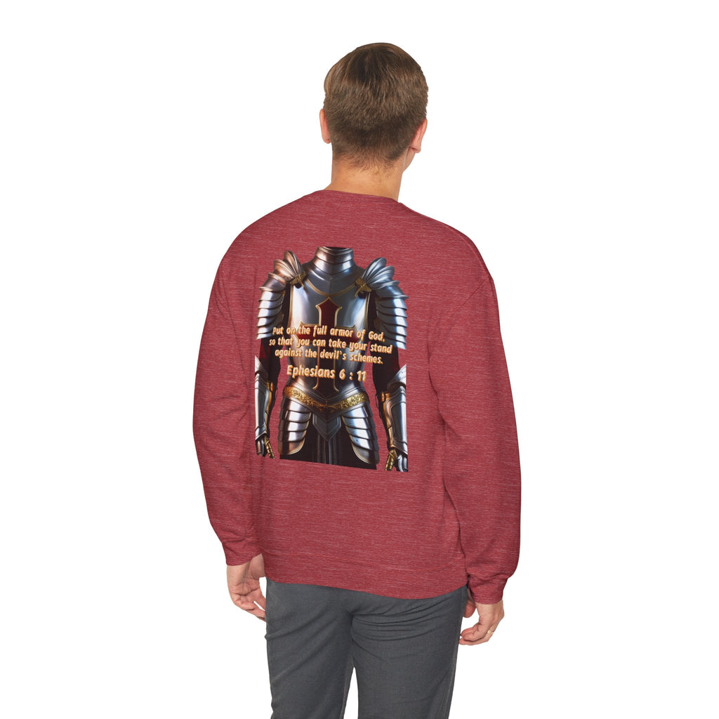 Religious Graphic Armor Of God Design - Unisex Heavy Blend™ Crewneck Sweatshirt Printify