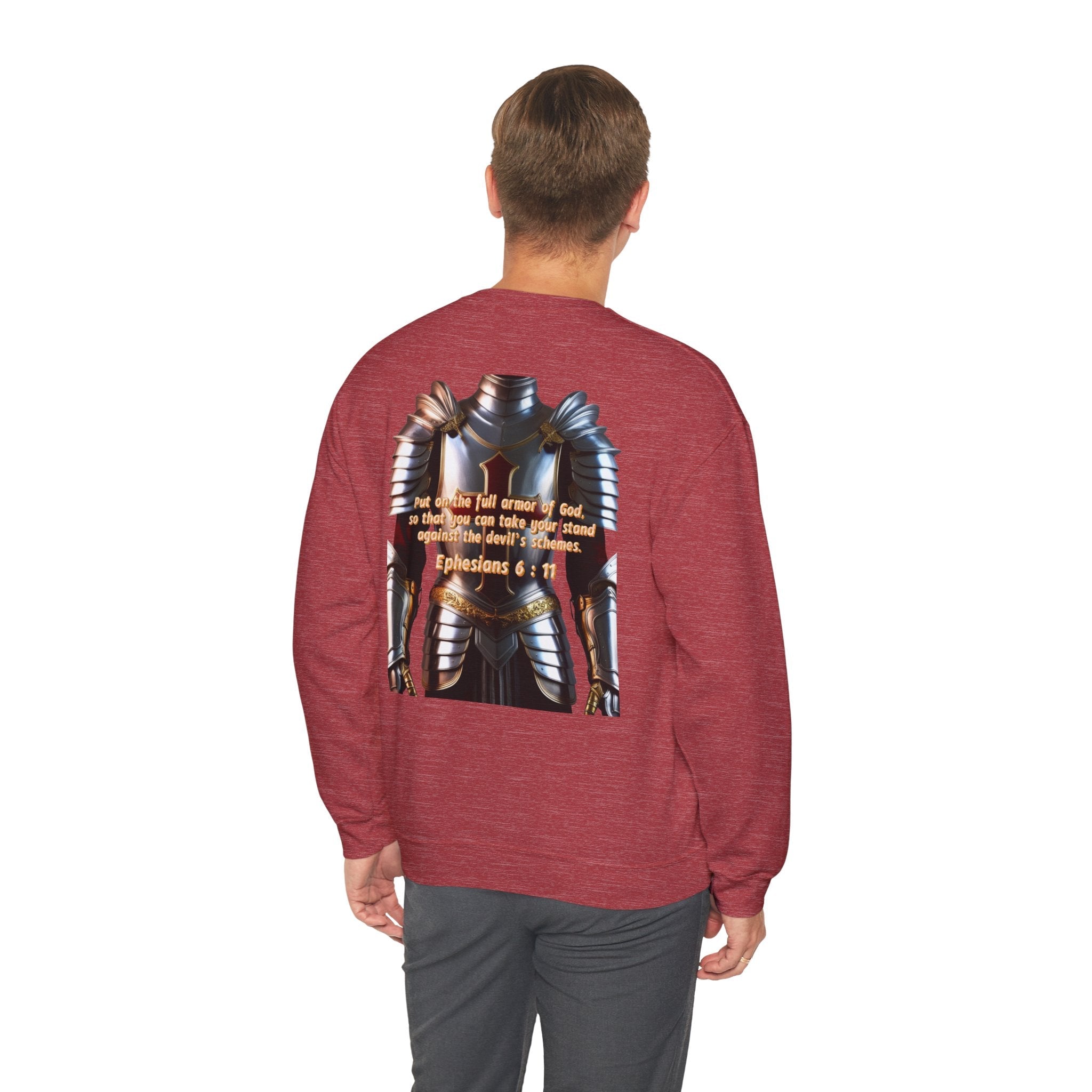 Religious Graphic Armor Of God Design - Unisex Heavy Blend™ Crewneck Sweatshirt Printify