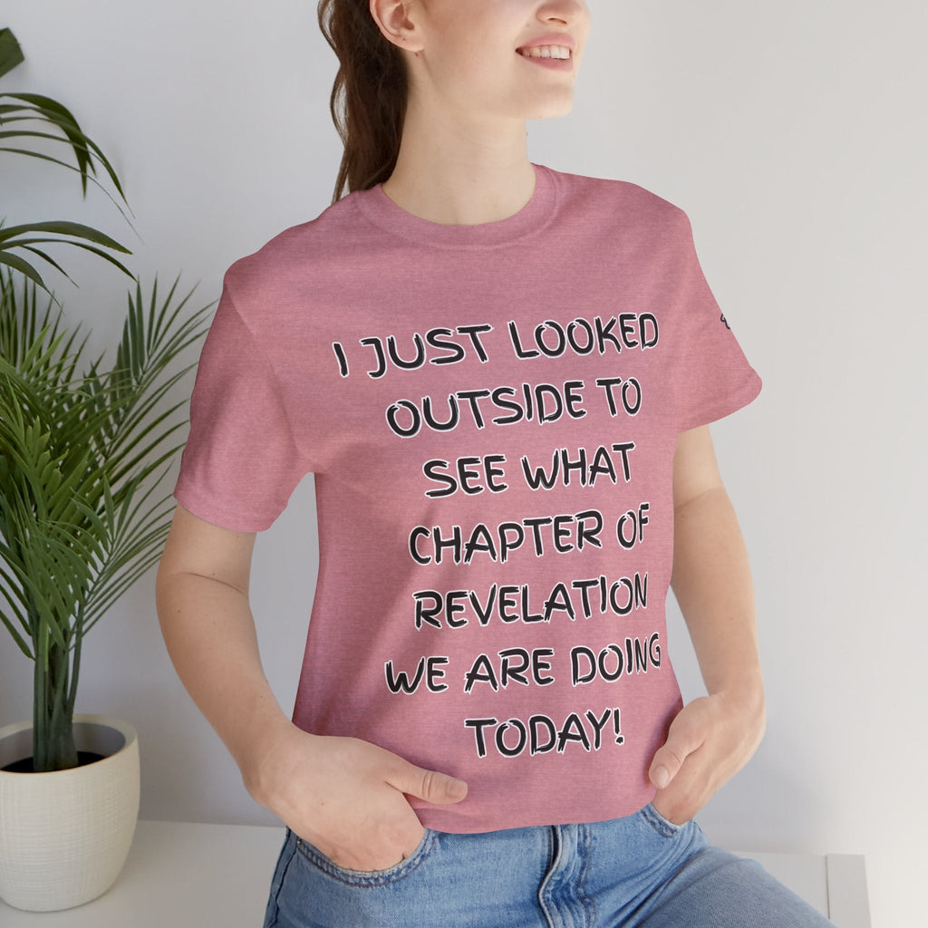 What Chapter of Revelation T-shirt – I Looked Outside My Window Christian T-shirt for End Times Humor & Faith Printify