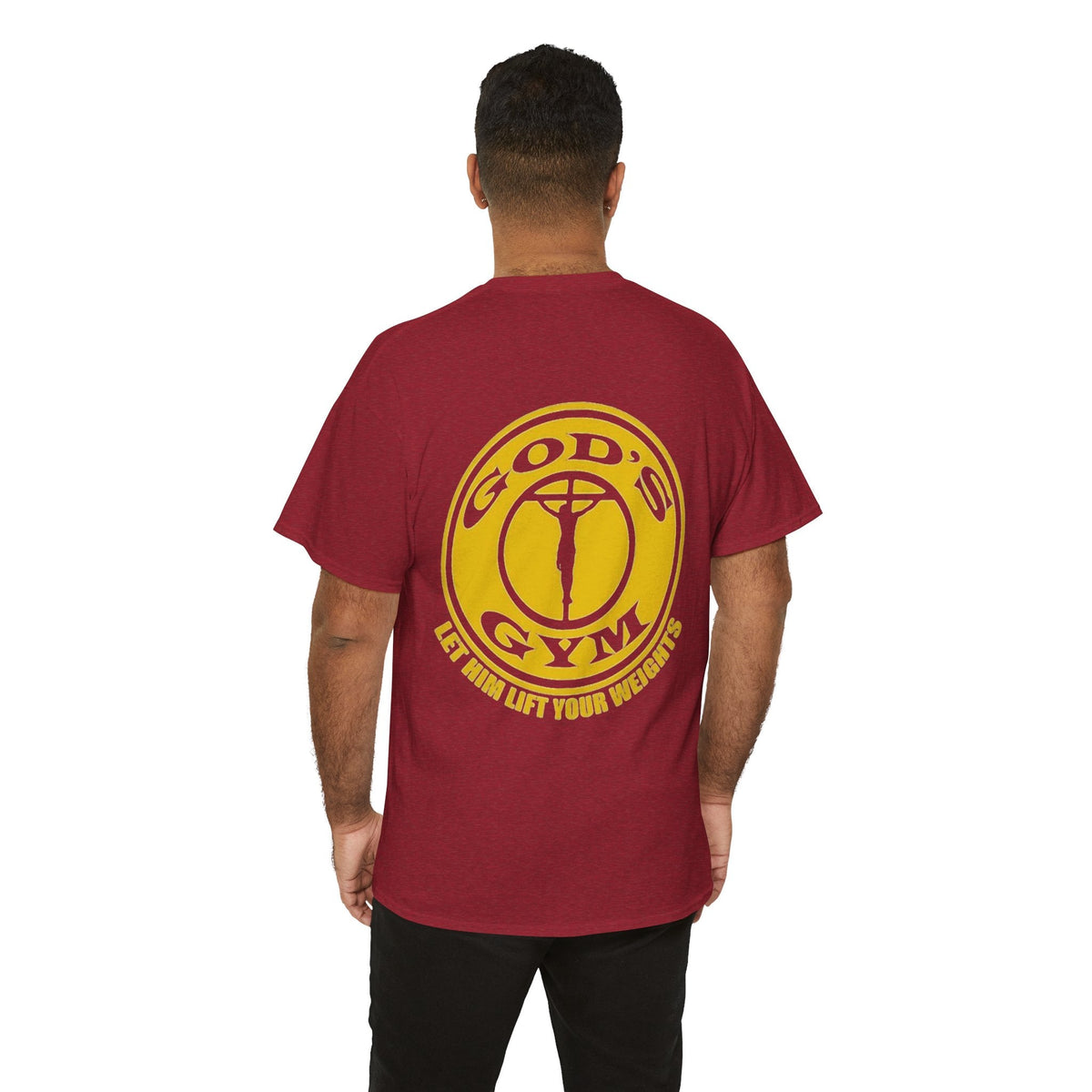 God's Gym T-Shirt — "Let Him Lift Your Weights" Christian Fitness Tee Printify