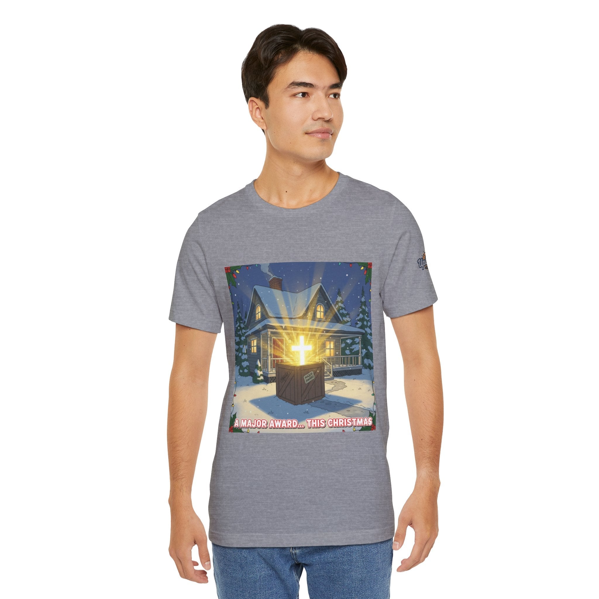 A Major Award This Christmas T-shirt – Fragile Leg Lamp Parody Cross Unboxing Christian T-shirt for Hilarious Faith & Holiday Glow Printify