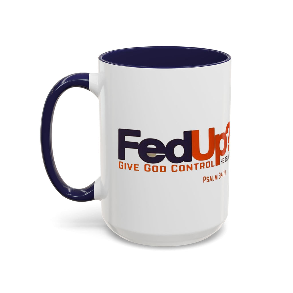Funny Christian Coffee Mug — “Give God Control, HE Delivers” Accent Mug (11/15oz) Printify