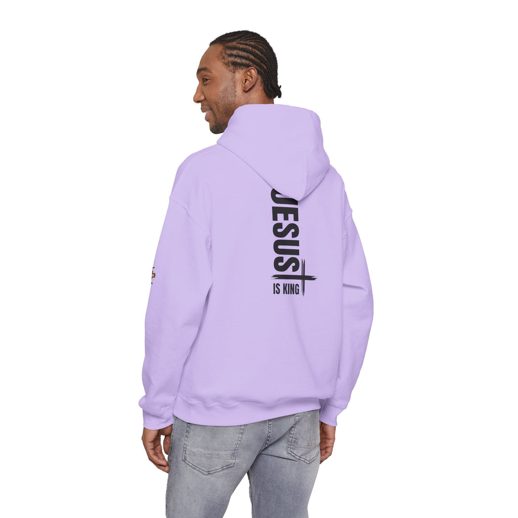 Jesus Is King Hoodie | Modern Typographic Cross Christian Hoodie Printify