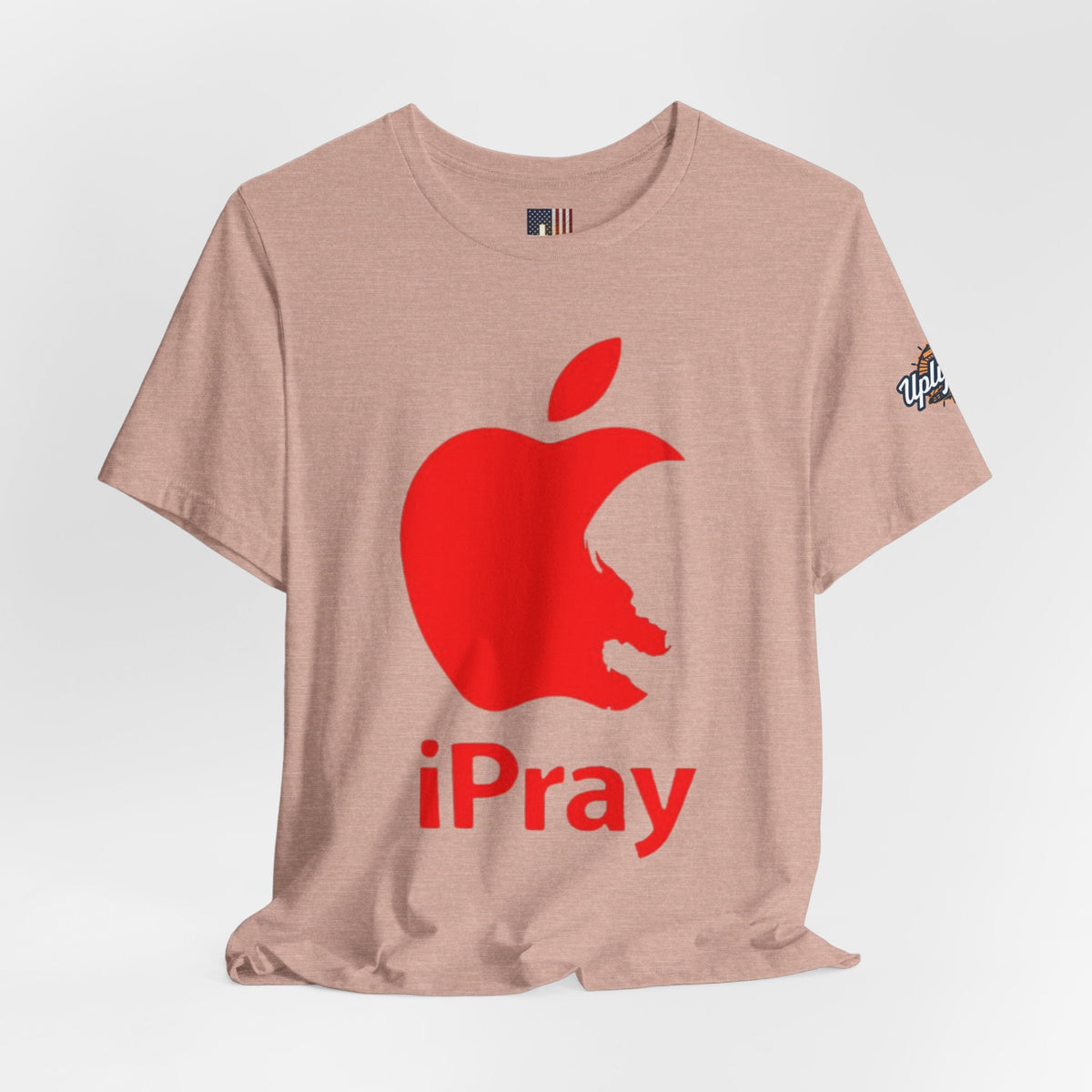 iPray Red Apple Christian T-Shirt — Faith Graphic Tee Printify